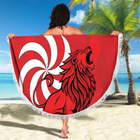 Personalized Georgia Beach Blanket Lion Borjgali