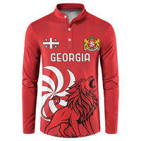 Personalized Georgia Button Sweatshirt Lion Borjgali