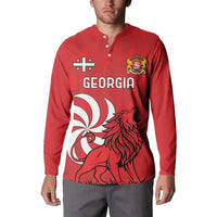 Personalized Georgia Button Sweatshirt Lion Borjgali
