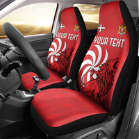 Personalized Georgia Car Seat Cover Lion Borjgali