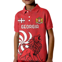 Personalized Georgia Kid Polo Shirt Lion Borjgali