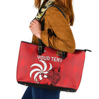 Personalized Georgia Leather Tote Bag Lion Borjgali