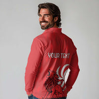 Personalized Georgia Long Sleeve Polo Shirt Lion Borjgali - Wonder Print Shop