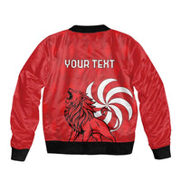Personalized Georgia Sleeve Zip Bomber Jacket Lion Borjgali - Wonder Print Shop
