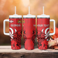 Personalized Georgia Tumbler With Handle Lion Borjgali - Wonder Print Shop