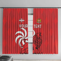 Personalized Georgia Window Curtain Lion Borjgali - Wonder Print Shop