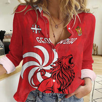 Personalized Georgia Women Casual Shirt Lion Borjgali - Wonder Print Shop