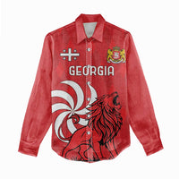 Personalized Georgia Women Casual Shirt Lion Borjgali - Wonder Print Shop