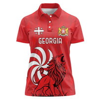 Personalized Georgia Women Polo Shirt Lion Borjgali - Wonder Print Shop
