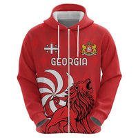 Personalized Georgia Zip Hoodie Lion Borjgali - Wonder Print Shop