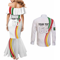 Custom Portugal Football Couples Matching Mermaid Dress and Long Sleeve Button Shirt A Selecao das Quinas Dragon Mascot