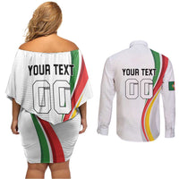 Custom Portugal Football Couples Matching Off Shoulder Short Dress and Long Sleeve Button Shirt A Selecao das Quinas Dragon Mascot