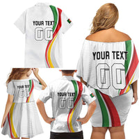 Custom Portugal Football Family Matching Off Shoulder Short Dress and Hawaiian Shirt A Selecao das Quinas Dragon Mascot