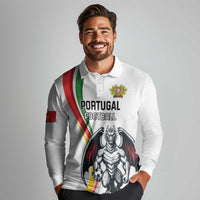 Custom Portugal Football Long Sleeve Polo Shirt A Selecao das Quinas Dragon Mascot