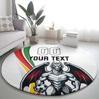 Custom Portugal Football Round Carpet A Selecao das Quinas Dragon Mascot