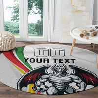 Custom Portugal Football Round Carpet A Selecao das Quinas Dragon Mascot