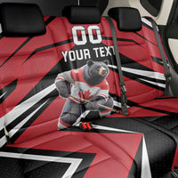 Custom Canada Hockey Back Car Seat Cover Black Bear Playing Ice Hockey
