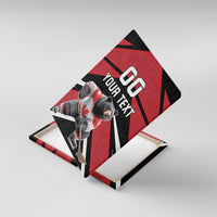 Custom Canada Hockey Canvas Wall Art Black Bear Playing Ice Hockey