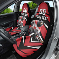 Custom Canada Hockey Car Seat Cover Black Bear Playing Ice Hockey