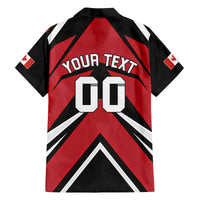 Custom Canada Hockey Family Matching Off The Shoulder Long Sleeve Dress and Hawaiian Shirt Black Bear Playing Ice Hockey