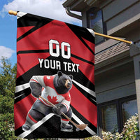 Custom Canada Hockey Garden Flag Black Bear Playing Ice Hockey