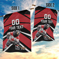 Custom Canada Hockey Garden Flag Black Bear Playing Ice Hockey