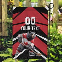 Custom Canada Hockey Garden Flag Black Bear Playing Ice Hockey