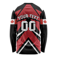 Custom Canada Hockey Long Sleeve Shirt Black Bear Playing Ice Hockey