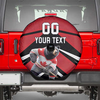 Custom Canada Hockey Spare Tire Cover Black Bear Playing Ice Hockey