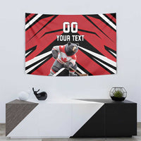 Custom Canada Hockey Tapestry Black Bear Playing Ice Hockey