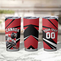 Custom Canada Hockey Tumbler Cup Black Bear Playing Ice Hockey