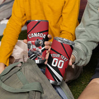 Custom Canada Hockey Tumbler Cup Black Bear Playing Ice Hockey