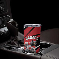 Custom Canada Hockey Tumbler Cup Black Bear Playing Ice Hockey