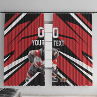 Custom Canada Hockey Window Curtain Black Bear Playing Ice Hockey