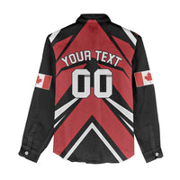 Custom Canada Hockey Women Casual Shirt Black Bear Playing Ice Hockey