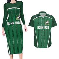 Custom Northern Ireland Football Couples Matching Long Sleeve Bodycon Dress and Hawaiian Shirt Norn Iron Go Champions