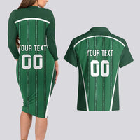 Custom Northern Ireland Football Couples Matching Long Sleeve Bodycon Dress and Hawaiian Shirt Norn Iron Go Champions