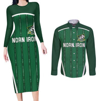 Custom Northern Ireland Football Couples Matching Long Sleeve Bodycon Dress and Long Sleeve Button Shirt Norn Iron Go Champions