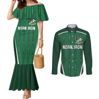 Custom Northern Ireland Football Couples Matching Mermaid Dress and Long Sleeve Button Shirt Norn Iron Go Champions