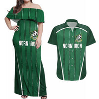 Custom Northern Ireland Football Couples Matching Off Shoulder Maxi Dress and Hawaiian Shirt Norn Iron Go Champions