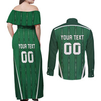 Custom Northern Ireland Football Couples Matching Off Shoulder Maxi Dress and Long Sleeve Button Shirt Norn Iron Go Champions