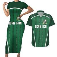 Custom Northern Ireland Football Couples Matching Short Sleeve Bodycon Dress and Hawaiian Shirt Norn Iron Go Champions