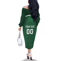 Custom Northern Ireland Football Family Matching Off The Shoulder Long Sleeve Dress and Hawaiian Shirt Norn Iron Go Champions