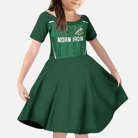 Custom Northern Ireland Football Family Matching Off Shoulder Maxi Dress and Hawaiian Shirt Norn Iron Go Champions