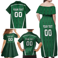 Custom Northern Ireland Football Family Matching Off Shoulder Maxi Dress and Hawaiian Shirt Norn Iron Go Champions