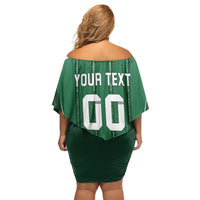 Custom Northern Ireland Football Family Matching Off Shoulder Short Dress and Hawaiian Shirt Norn Iron Go Champions