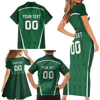 Custom Northern Ireland Football Family Matching Short Sleeve Bodycon Dress and Hawaiian Shirt Norn Iron Go Champions