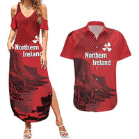 Personalized Northern Ireland Couples Matching Summer Maxi Dress and Hawaiian Shirt Giant’s Causeway Retro Style