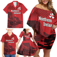 Personalized Northern Ireland Family Matching Off Shoulder Short Dress and Hawaiian Shirt Giant’s Causeway Retro Style