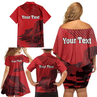 Personalized Northern Ireland Family Matching Off Shoulder Short Dress and Hawaiian Shirt Giant’s Causeway Retro Style